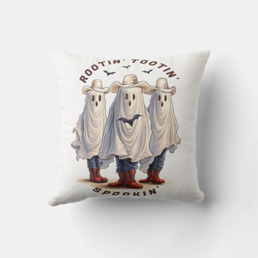 ウエスタンハロウィン不気味カウボーイ幽霊カスタム クッション (裏面)