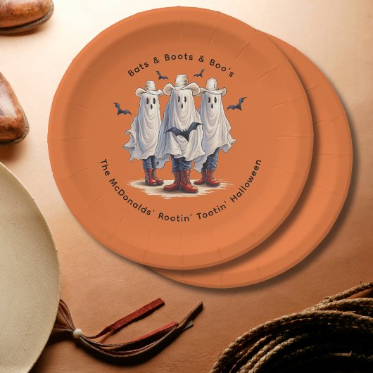 ウエスタンハロウィン不気味カウボーイ幽霊カスタム ペーパープレート