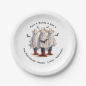 ウエスタンハロウィン不気味カウボーイ幽霊カスタム ペーパープレート (正面)