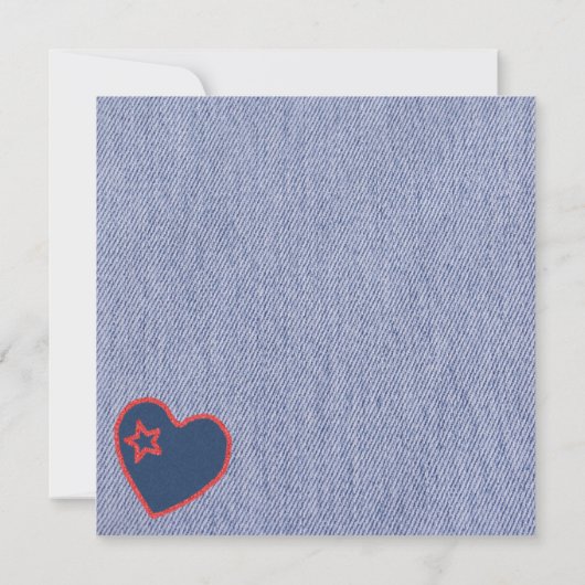 ウエスタンハートとチェック結婚式招待状 招待状 (裏面)