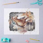 ウエスタンバレルレーシング女性のカーボーイデコページ 薄葉紙 (クラフト)