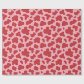 ウエスタンバレンタインデーカウプリントコーガールピンクレッド ラッピングペーパー (フラット)