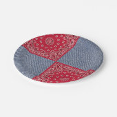 ウエスタンバンダナアンドブルージャンプリント ペーパープレート (アングル)