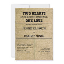 ウエスタンバーラップ結婚式招待状