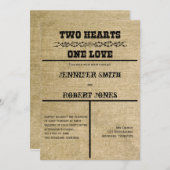 ウエスタンバーラップ結婚式招待状 招待状 (正面/裏面)