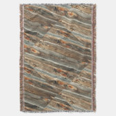 ウエスタンバーンウッドプリントブランケット スローブランケット (正面縦)