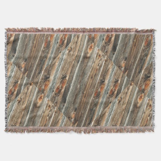 ウエスタンバーンウッドプリントブランケット スローブランケット (正面)