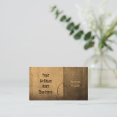 ウエスタンバーンセピ素朴アカントリーヴィンテージテクスチャ 名刺 (スタンド正面)