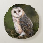 ウエスタンバーンフクロウラウンドピロー ラウンドクッション (正面)