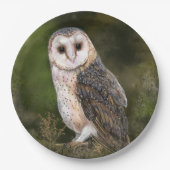 ウエスタンバーンフクロウ紙プレート ペーパープレート (正面)