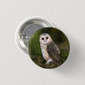 ウエスタンバーンフクロウ絵画ボタン – s 缶バッジ (正面&裏面)