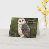 ウエスタンバーンフクロウ誕生日カード カード (黄色い花)