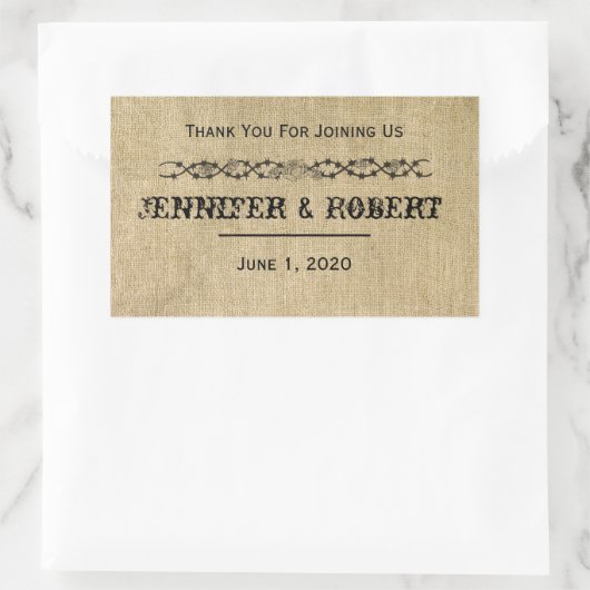 ウエスタンバ結婚ラップのウォーターボトルラベル 長方形シール (バッグ)