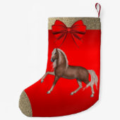 ウエスタンパロミノホースプリントオンレッド スモールクリスマスストッキング (裏面)
