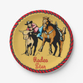 ウエスタンパーティーステアレスリング紙プレート ペーパープレート (正面)