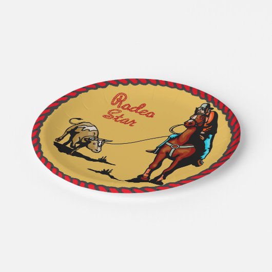 ウエスタンパーティーステアローピング紙プレート ペーパープレート (アングル)