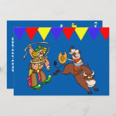 ウエスタンパーティーブルライダーロデオピエロパーソナライズ 招待状 (正面/裏面)