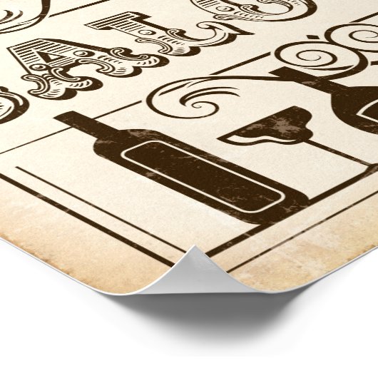 ウエスタンパーティープリントサルーンサイン ポスター (角)