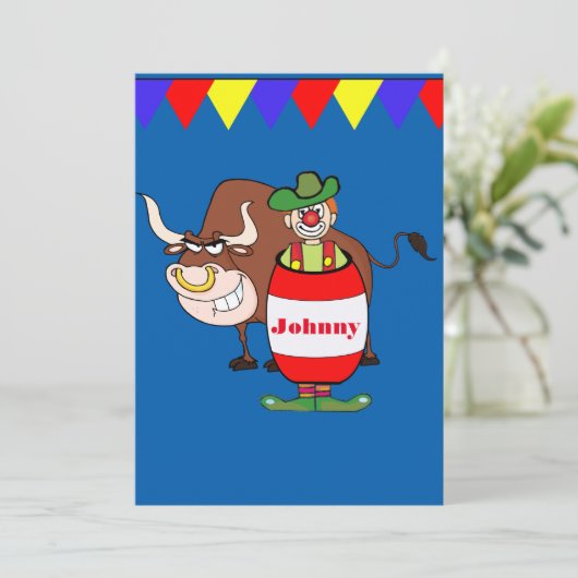 ウエスタンパーティーロデオピエロとブルパーソナライズ 招待状 (スタンド正面)