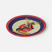 ウエスタンパーティーヴィンテージ女性のカーボーイFixin'取得Wester ペーパープレート (アングル)