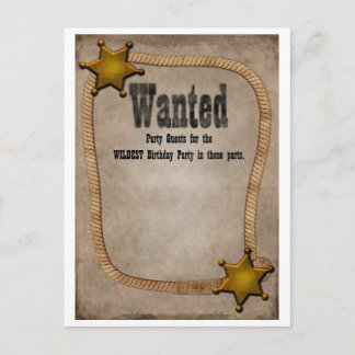 ウエスタンパーティー招待状 インビテーションポストカード