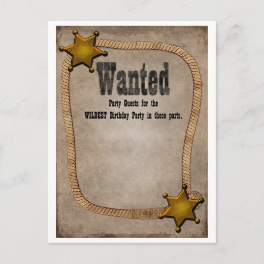 ウエスタンパーティー招待状 インビテーションポストカード (正面)