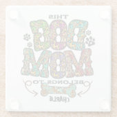 ウエスタンヒョウのパッチパターンドッグママ骨ペット ガラスコースター (裏面)