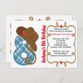 ウエスタンビッグエイトボーイ誕生日招待状 招待状 (正面/裏面)