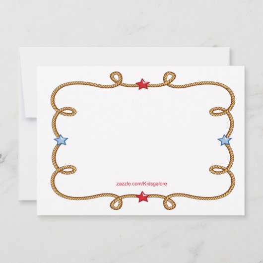 ウエスタンビッグエイトボーイ誕生日招待状 招待状 (裏面)