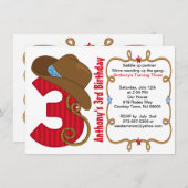 ウエスタンビッグスリーボーイ誕生日招待状 招待状 (正面/裏面)