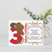 ウエスタンビッグスリーボーイ誕生日招待状 招待状 (スタンド正面)