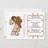 ウエスタンビッグセブンガール誕生日招待状 招待状 (正面)