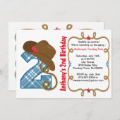 ウエスタンビッグツーボーイ誕生日招待状 招待状 (正面/裏面)