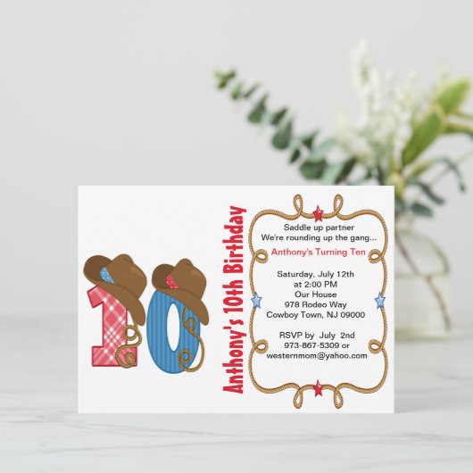 ウエスタンビッグテンボーイ誕生日招待状 招待状 (スタンド正面)