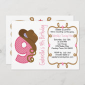 ウエスタンビッグナインガール誕生日招待状 招待状 (正面/裏面)