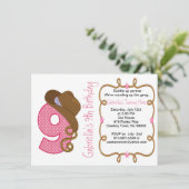 ウエスタンビッグナインガール誕生日招待状 招待状 (スタンド正面)