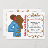 ウエスタンビッグフォーボーイ誕生日招待状 招待状 (正面/裏面)