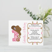 ウエスタンビッグワンガール誕生日招待状 招待状 (スタンド正面)