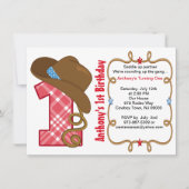 ウエスタンビッグワンボーイ誕生日招待状 招待状 (正面)