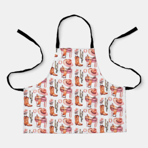 ウエスタンピンクオレンジ女性のカーボーイ エプロン