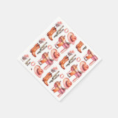 ウエスタンピンクオレンジ女性のカーボーイ スタンダードカクテルナプキン (角)