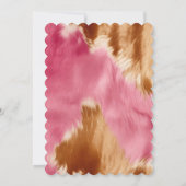 ウエスタンピンククリームブラウン金ゴールド女性のカーボーイ牛革 招待状 (裏面)