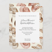 ウエスタンピンククリーム女性のカーボーイカウボーハット結婚ズ 招待状 (正面/裏面)