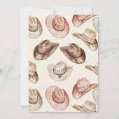 ウエスタンピンククリーム女性のカーボーイカウボーハット結婚ズ 招待状 (裏面)