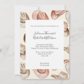 ウエスタンピンククリーム女性のカーボーイカウボーハット結婚ズ 招待状 (正面)