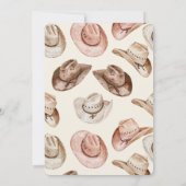 ウエスタンピンククリーム女性のカーボーイハッツ誕生日 招待状 (裏面)