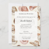 ウエスタンピンククリーム女性のカーボーイハッツ誕生日 招待状 (正面)