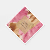 ウエスタンピンククリーム金ゴールドブラウン女性のカーボーイ牛革 スタンダードランチョンナプキン (角)