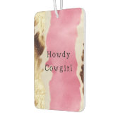 ウエスタンピンククリーム金ゴールド女性のカーボーイ牛革 カーエアーフレッシュナー (左)