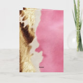 ウエスタンピンククリーム金ゴールド女性のカーボーイ牛革 カード (裏面)